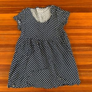 American Apparel Navy Blue and White Polka Dot Baby Doll Dress